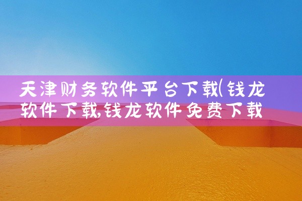 天津财务软件平台下载