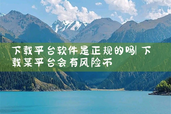 下载平台软件是正规的吗