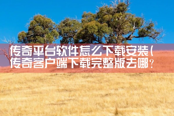 传奇平台软件怎么下载安装